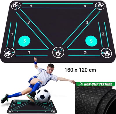 XXL Kids Training Mat - Antislip - Voetbal Master Mat - Kinderuitrusting - Sportrekwisieten - Voetbal Trainer Tapijt - Dribbelvaardigheden Mat - 160 x 120 cm