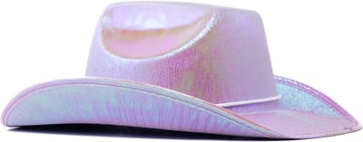 KIMU® Cowboyhoed Iridescent Paars - Paarse Regenboog Cowboy Western Hoed Dames Heren - Cowgirl Ranger Rodeo Pastel Yellowstone Festival