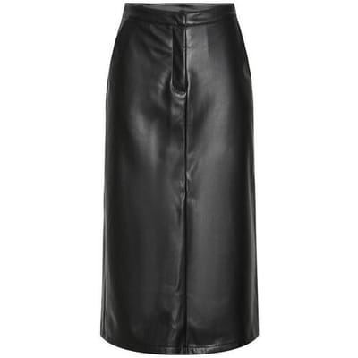 Piece Pcneeth Hw Pu Midi Kirt Black | Zwart | Maat: S