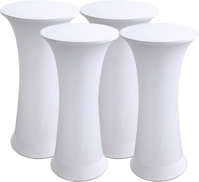 Set van 4 Elastische Tafelhoezen voor Ronde Cocktailtafels - Strakke Stretch Tafellinnen voor Feest & Bar