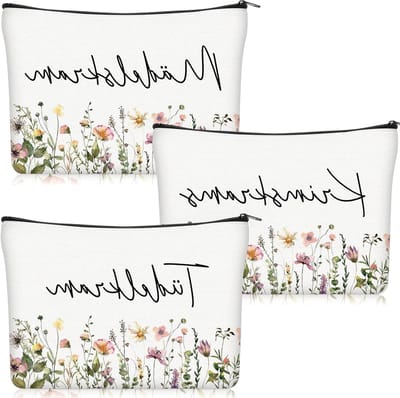 3-delige Make-upset met Bloemenpatroon - Compacte Toilettas en Reispakket voor Vrouwen en Meisjes, Perfect voor Organisatie en Reizen