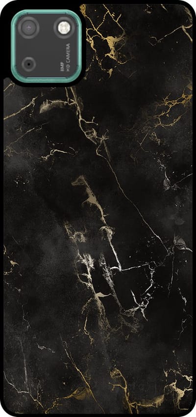 Smartphonica Telefoonhoesje Geschikt voor Huawei Y5P met marmer opdruk - TPU backcover case black marble design - Zwart geschikt voor Huawei Y5p
