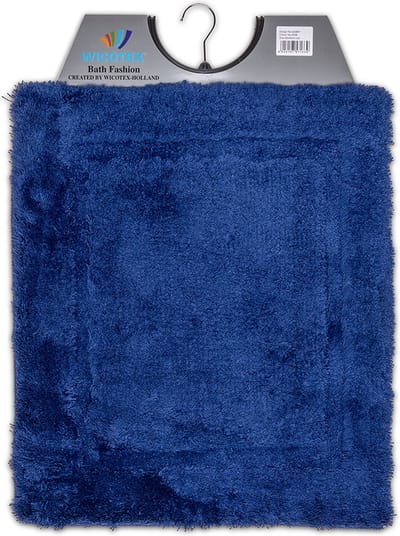 Wicotex - Bidetmat - WC mat - Toiletmat uni Blauw - Badmat - Antislip onderkant - Afmeting 50x60cm