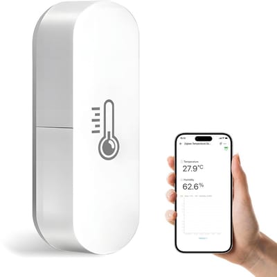 Temperatuursensor en luchtvochtigheidsmeter met intelligent alarm – Compatibel met Alexa en Google Assistant – Zigbee 3.0 vereist