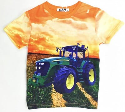 S&C - Tractor John Deere - H51 - oranje - maat 86/92