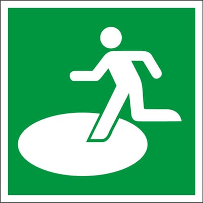 Toevluchtsoord bij natuurrampen sticker - ISO 7010 - E065 200 x 200 mm