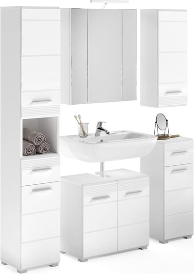 Linus badmeubelset wit hoogglans - 150cm x 182cm x 34cm