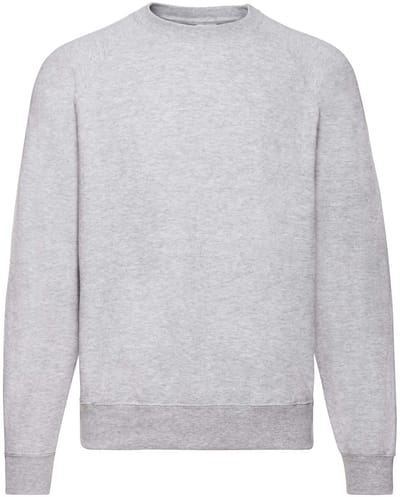 Sweatshirt Fruit Of The Loom Klassieke Raglan Volwassen Gris - S