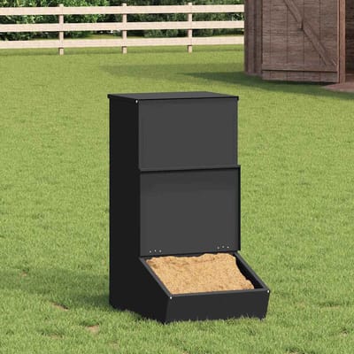 vidaXL - Varkensvoeder - Zwart - 55 - x - 38 - x - 76 - cm - 20 - kg - Koudgewalst - Staal