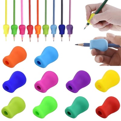 QTTVBTNA - Silicone Grippen voor Kinderen - Ergonomisch Penhouder - Pengreep Hulp - Schrijfhulpmiddelen voor kinderen - hulpmiddelen om de houding te corrigeren - Verbeteren Schrijfhouding - 10 Stuks
