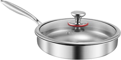 Frituurpan zonder stick - Titanium staal pan - Veelzijdig koken - Anti-aanbaklaag - Diverse gewichten - Meerkleurig