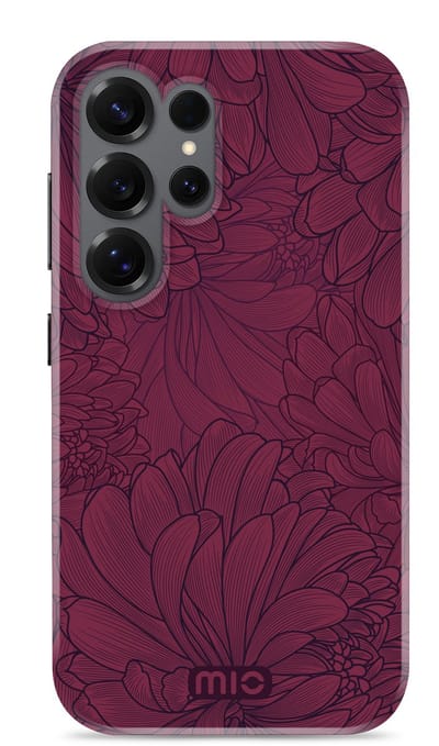 Mio by Mobilize Hoesje geschikt voor Samsung Galaxy S25 Ultra MagSafe Telefoonhoesje Hardcase | Mio by Mobilize Backcover | Geschikt voor MagSafe | Geschikt voor Draadloos Opladen met Magnetische Ring | Geschikt voor MagSafe Case - Berry Blooms |