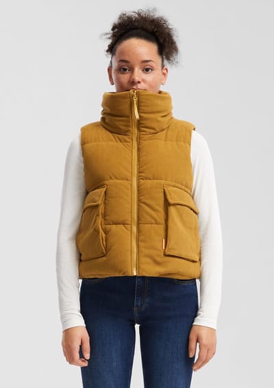 Korte corduroy gilet dames QS