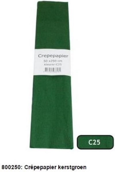 Crepepapier 50x250 kerstgroen pak a 10