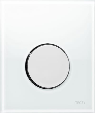 Urinoir Bedieningsplaat TECE Loop Glas Wit 10,4x12,4 cm (met glanzend chromen toets)