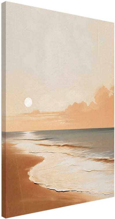 Canvas Schilderij - At the coast 50x70 cm - Strand Wanddecoratie Woonkamer & Slaapkamer