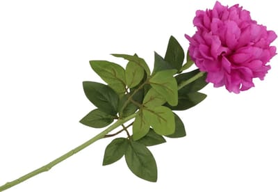 DK Design Kunstbloem pioenroos - paars - zijde - 71 cm - kunststof steel - decoratie bloemen