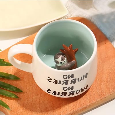 Unieke 3D Keramische Koffiemok, Handgemaakt Cadeau voor Verjaardag en Kerst, Perfect voor Vrouwen en Meisjes