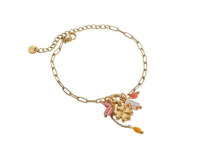 Armband happiness met klaver en kralen