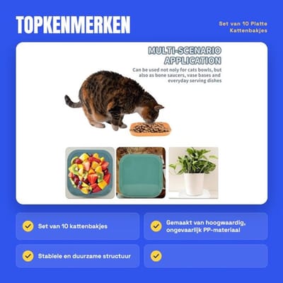 Dailygoods- Kattenbakje 10 Stuks - Kattenschaal - Kattenvoerbak