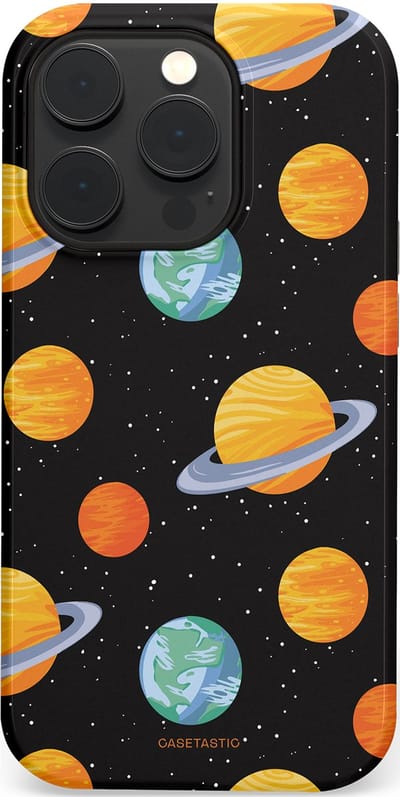 Casetastic Hoesje Geschikt voor Apple iPhone 14 Pro Magsafe - Stijlvolle Beschermende Duo-layer Case - Universum reis