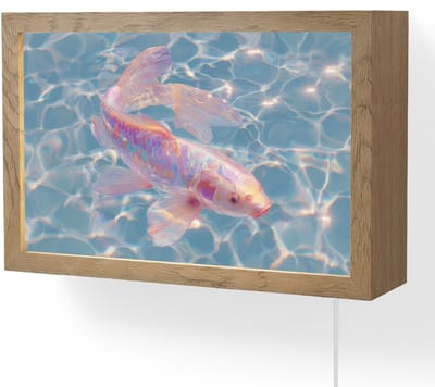 Wandlamp 30x20 cm - Oplaadbaar - Vis - Water - Blauw - Licht - Wandlampen binnen woonkamer - Slaapkamer lamp met kabel - Decoratieve nachtlamp - Vloerlamp snoer