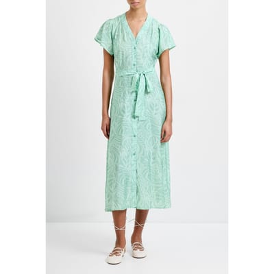 French Connection Abstract Green Printed Midi Dress Minted Green Maat: 6 | Blousejurken Outlet | Dames | Groen