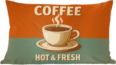 Sierkussens - Kussentjes Woonkamer - 60x40 cm - Koffie - Kop - Vintage - Quote