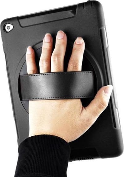 CaseBoutique Rugged AirStrap Grip Case - Valbestendig Hoesje met Handvat geschikt voor iPad 10.2 - Ideaal voor Bouw, Horeca, Retail, Hospitality, Kinderen, Ouderen & Meer