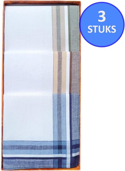 Soft King – Zakdoeken – Zakdoeken heren – 3 stuks – Zakdoeken katoen – Model A