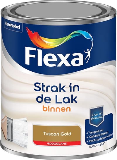Flexa - Strak In De Lak Binnenlak Hoogglans - Tuscan Gold - Mengverf - 750 Ml
