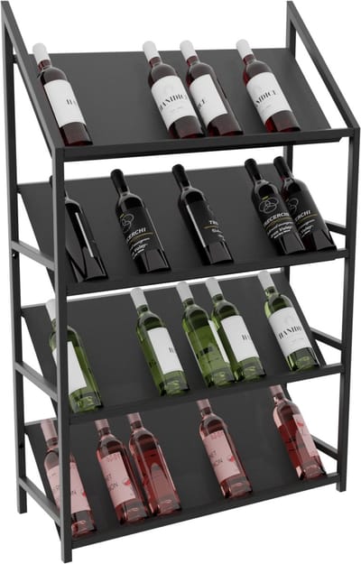 MetaloPro Wijnrek Bordeaux – Zwart Metalen Flessenrek Voor 40 Wijnflessen, Robuust Design, Ideaal Voor Keuken, Kelder Of Bar – 125x80x30cm
