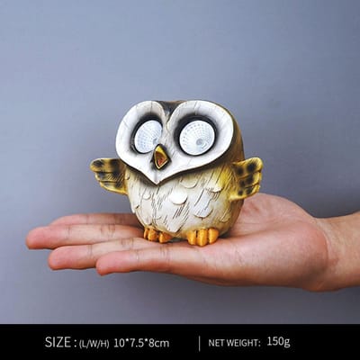 Creatieve Zonne-Lamp Dierbeeldje Hars Ornament Schattige Uil Schattig Huisdier Nachtlampje Kind Verjaardagscadeau white