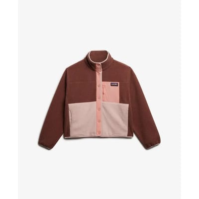 Superdry Colour Block Fleece Jas Brown Grootte: 46