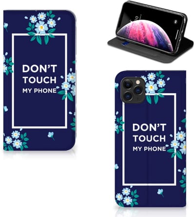 Apple iPhone 11 Pro Max Design Case Flowers Blue DTMP