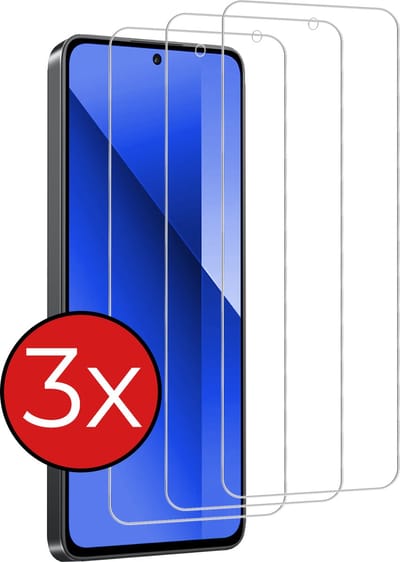 Screenprotector - 3 Stuks - Geschikt voor Xiaomi Redmi Note 13 4G - Extra Sterk - Beschermglas - Gehard Glas - Tempered Glass - Screen Protector