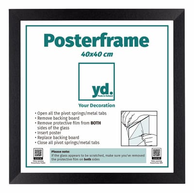 Your Decoration - Posterlijst 40x40 cm - MDF - Zwart Mat - Parma