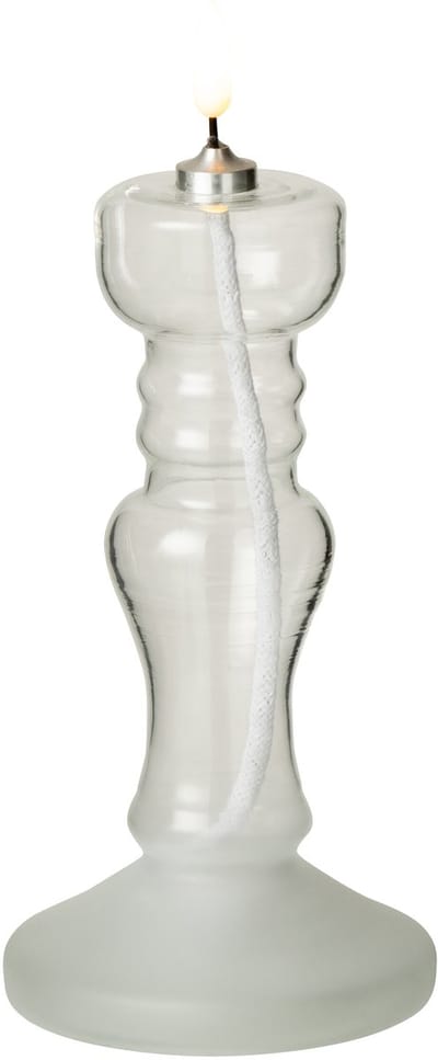 J-Line kaars - glas - transparant - LED lichtjes