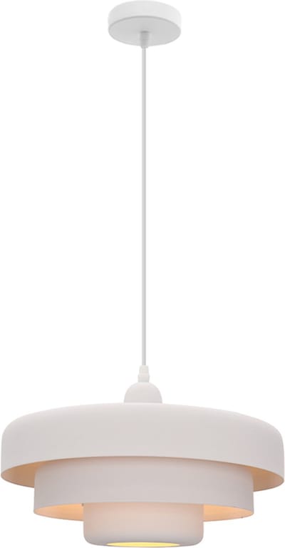Olucia - MEREDITH - Hanglamp - Wit - Vorm: Rond
