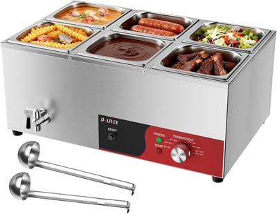Elektrische Buffetwarmer - Voedselwarmer Bain Marie - Horeca Catering - Met Afvoerkraan - 57 x 36 x 26 cm - Zilver