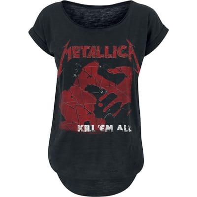 Metallica T-shirt - Kill 'Em All Shattered - S tot L - voor Vrouwen - zwart