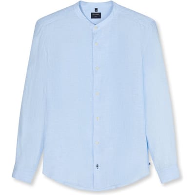 OLYMP Casual Overhemd, Regular Fit, Opstaande kraag, Lichtblauw