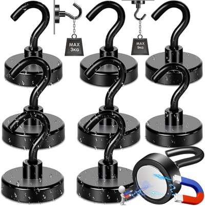 Dailygoods- Magnetische Haken - Sterke Neodymium Magneten - Roestvrij Staal - Draagvermogen 8,6 kg - Waterdicht - Duurzaam Ontwerp - Magnetische Haak