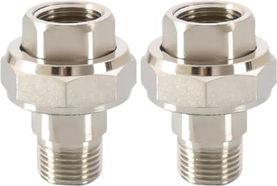 2 stuks messing buitendraad schroefverbindingen 1/2 inch IG x AG conisch afdichtend
