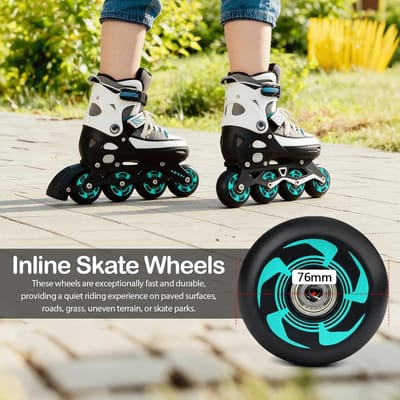 Inline Skate Wielen - Reservewielen Skaten - Soepel Rijden - ABEC 9 Lagers - 76 mm 8 Stuks - Brons