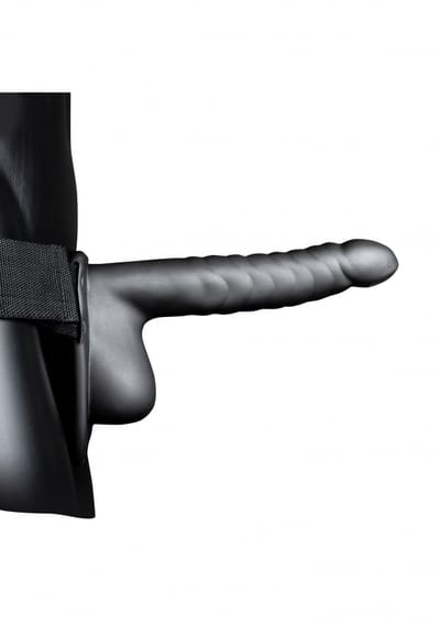 Ouch! by Shots - Ribbed Hollow Strap-On with Balls - 8 / 21 cm