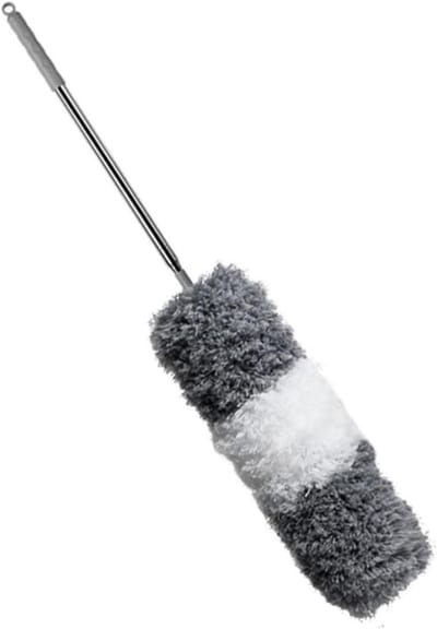 Microvezel Stofveger - Verlengbare Plumeau - Huis en Auto Reinigen - Flexibele Kop - 250 cm - Wit