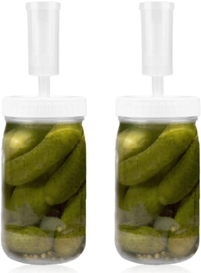 Dailygoods- Fermenteerglas 1 Liter - Fermenteerset voor Kimchi/Zuurkool - Inmaakpotten met Schroefdeksel - Luchtdichte Fermenteerpotten - Brede Mond - Fermentatieventiel - Inmaakpot