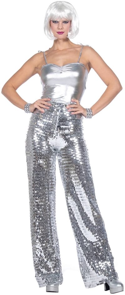 Opvallende Glitter Broek Sylvie Zilver Vrouw