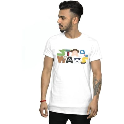 Star Wars Heren Karakter Logo T-Shirt (Wit)